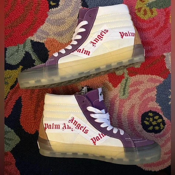 Vans x Palm Angels Purple/Chipmunk SK8-Hi Reissue Sneakers - Picture 2 of 11